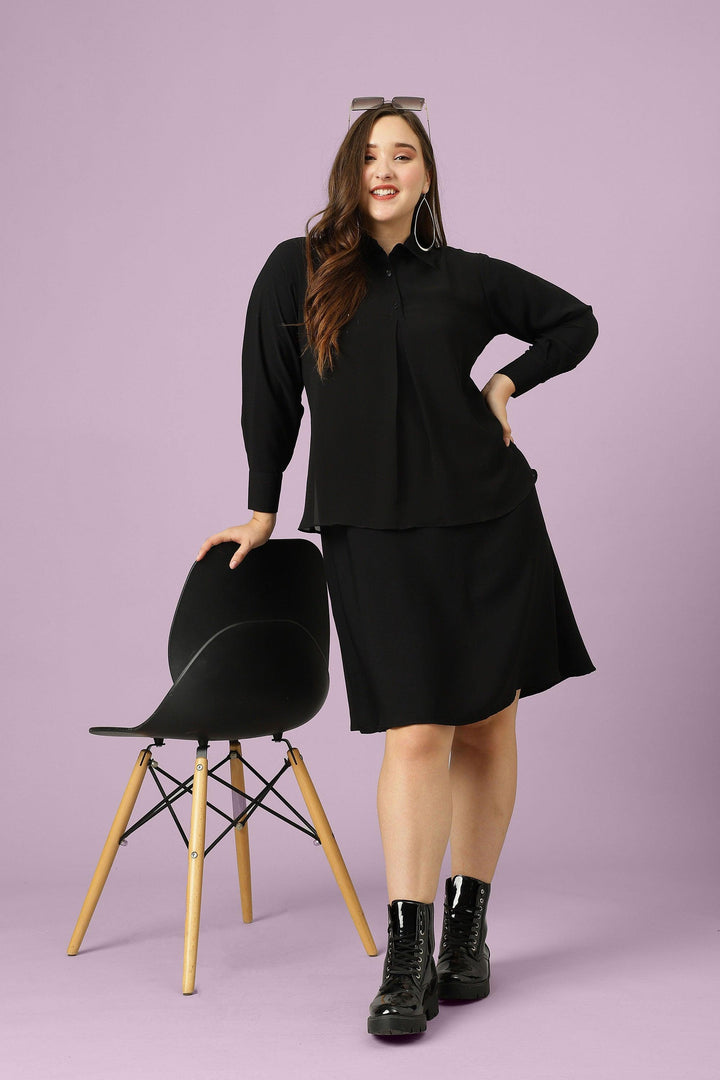 Curvy Lane Women Plus Size Shirt Collar Office Wear Tunic - Curvy Lane